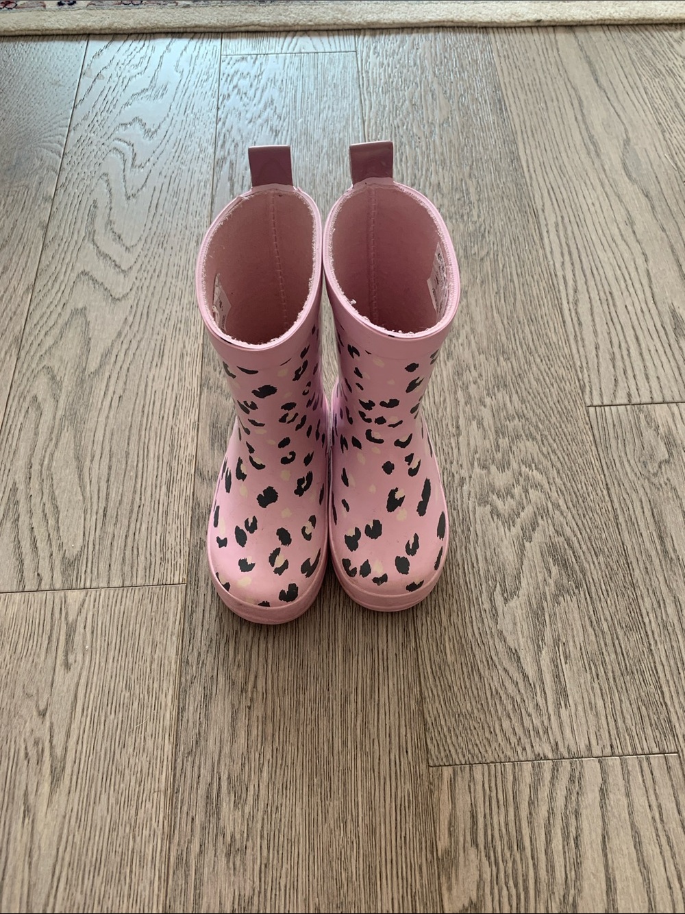 Kids Pink Leopard Print Waterproof Rain Boots - elements
